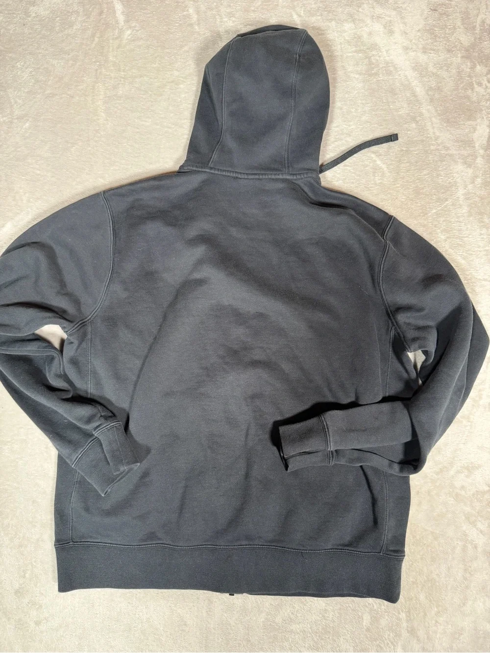 Nike Black Full-Zip Hooded Sweatshirt with White Swoosh Logo